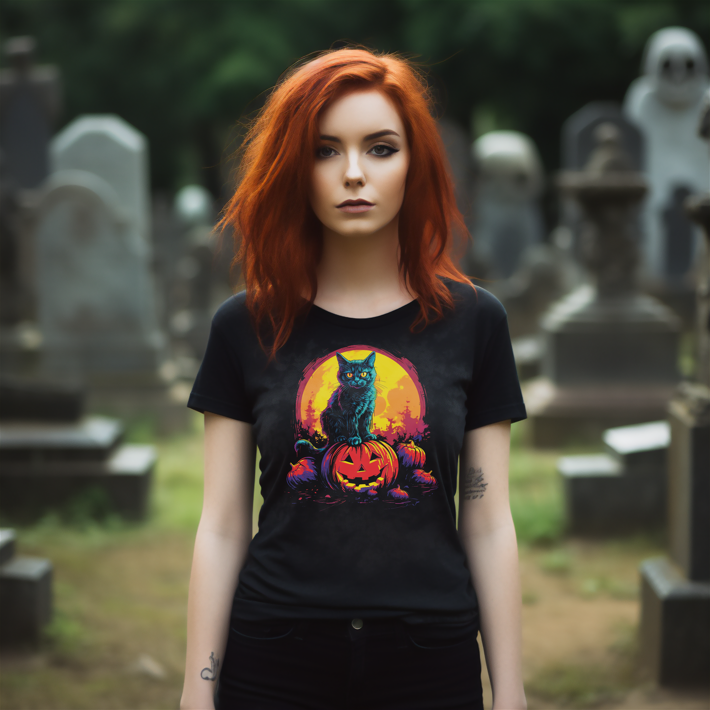 The Cat & The Great Pumpkin - Prism Pop Unisex Graphic Tee